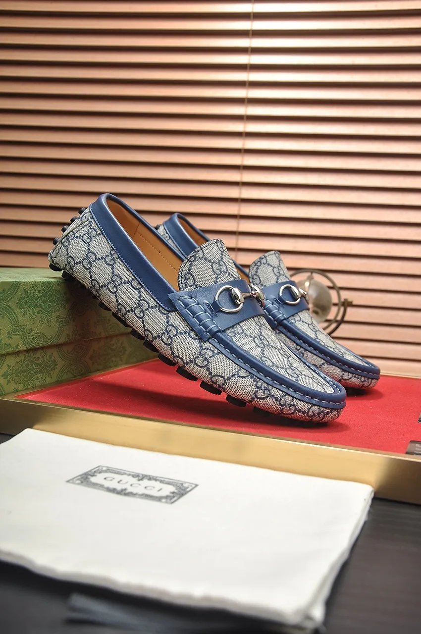 Men's Men's Shoes💰420💶【GUCCI】 (High-end Niuli) New 🍀Gucci*——Gucci Doudou Shoes! Made of imported original cowhide, the inner top layer is comfortable cowhide lining! Original wear-resistant rubber outsole! High quality products! Code number 38-44!